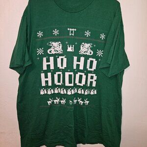 Game of Thrones "Ho Ho Hodor" Christmas Ugly Sweater Green Men's T-Shirt XL